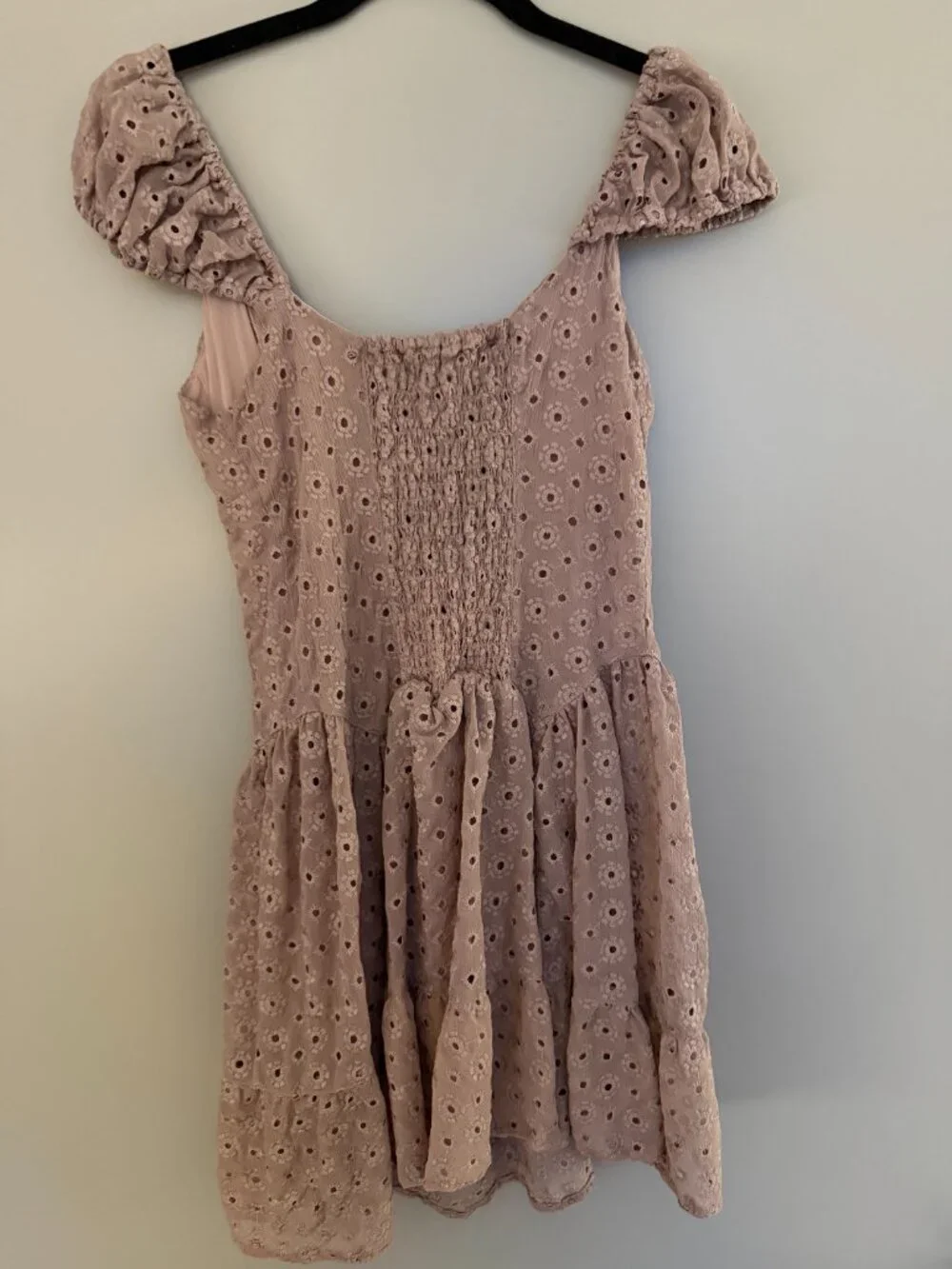 Free People Mauve Eyelet Mini Dress - Picture 6 of 6